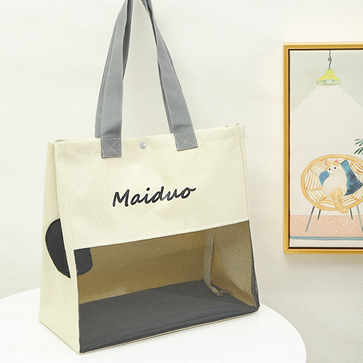 2color open face mesh bag