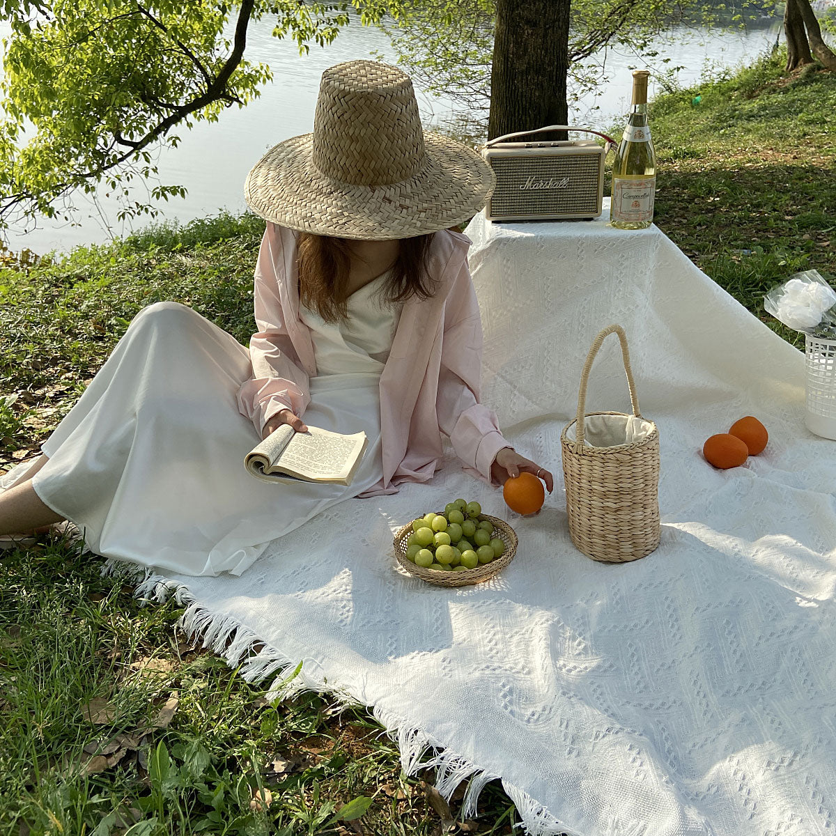 2color ribbon tile picnic cloth