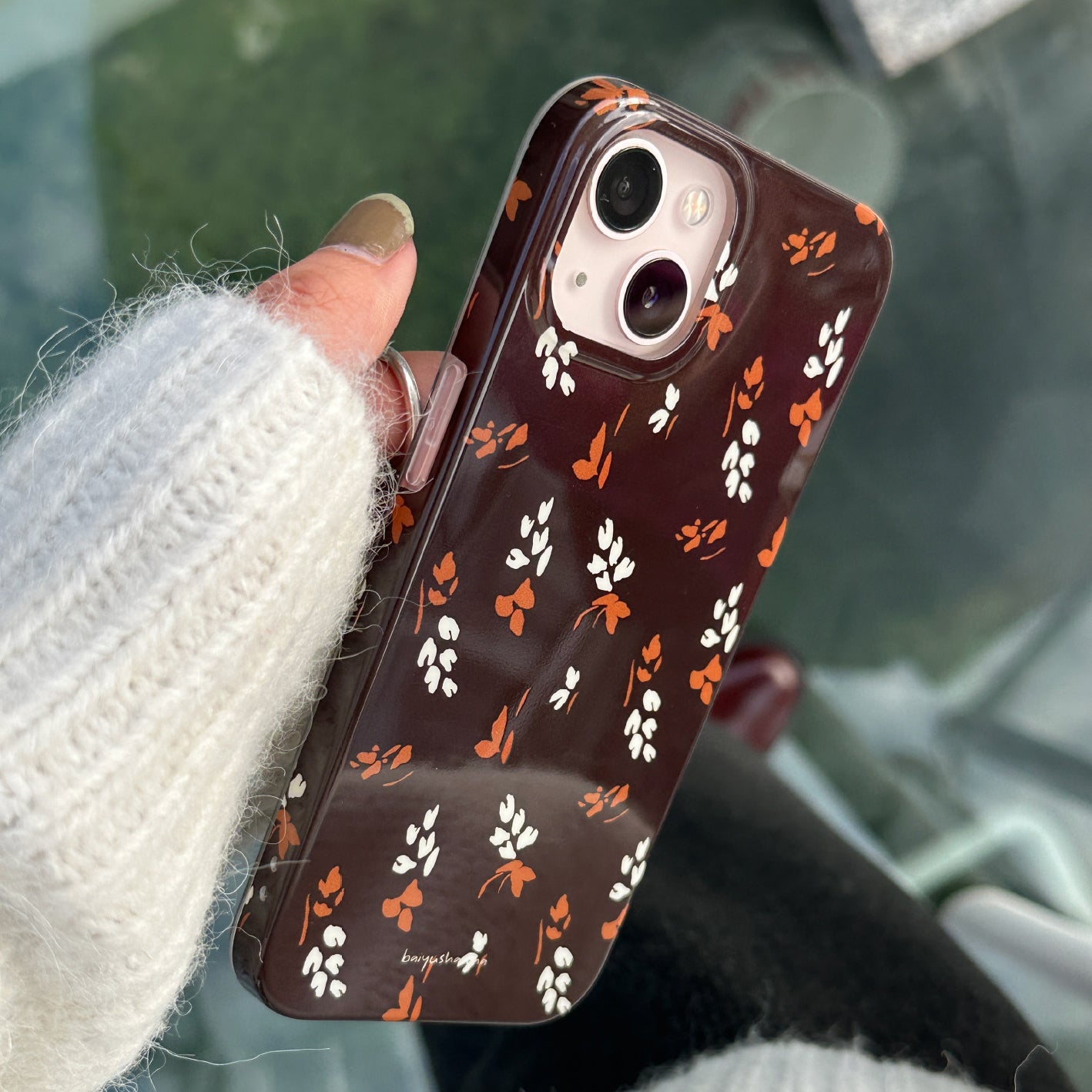 brown leaf iPhone case