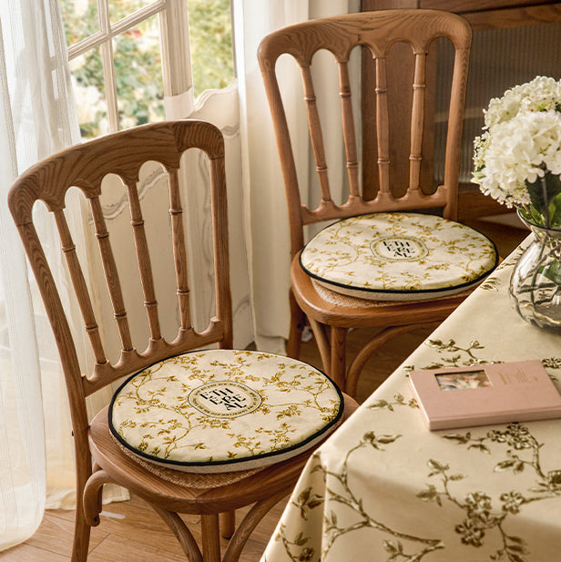 south wood beige round cushion