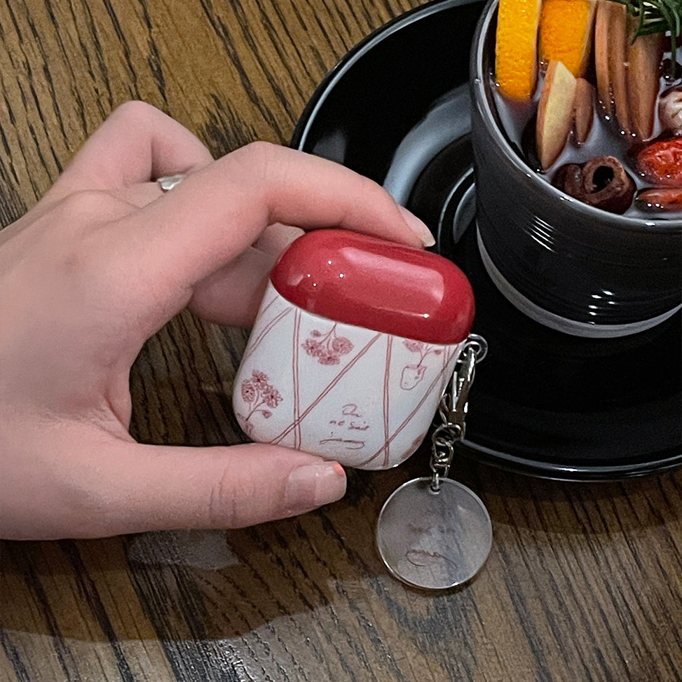 red french flower Airpods case