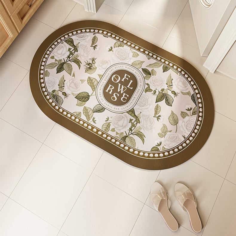 white rose bath mat