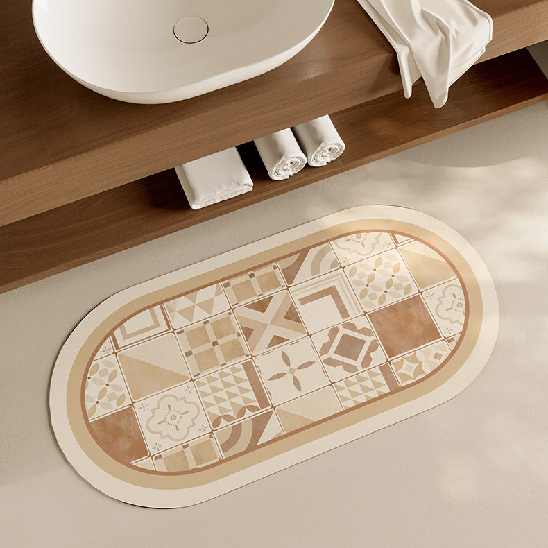 brown mexico tile toilet mat