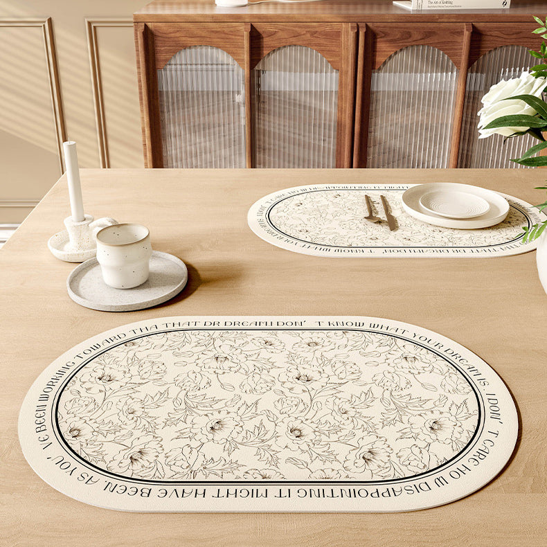 monotone dream simple flower place mat