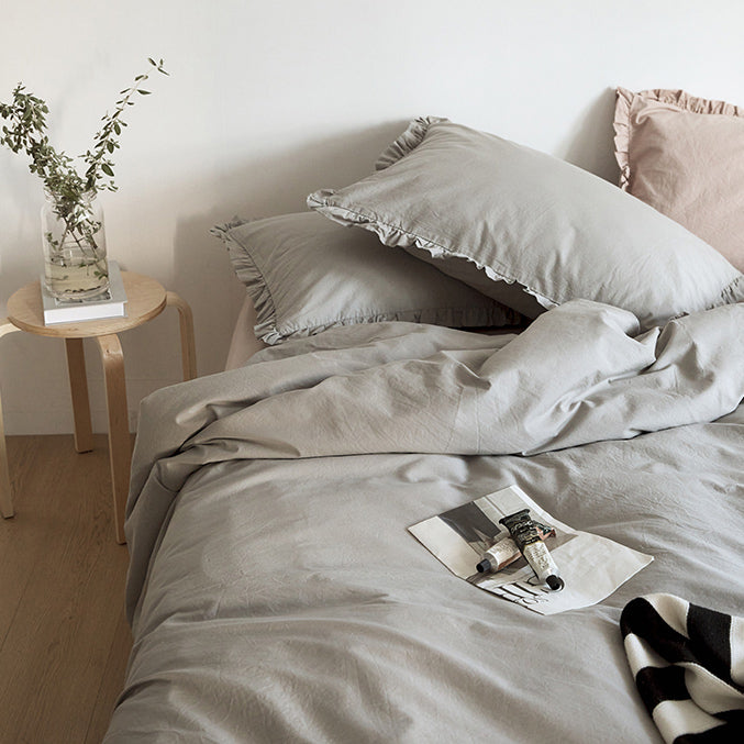 12color simple cotton frill bedlinen set