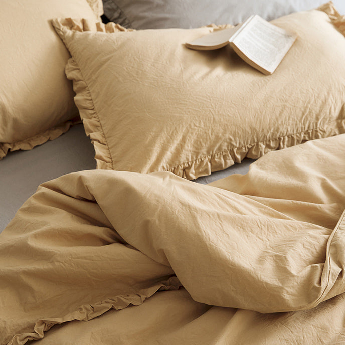 12color simple cotton frill bedlinen set