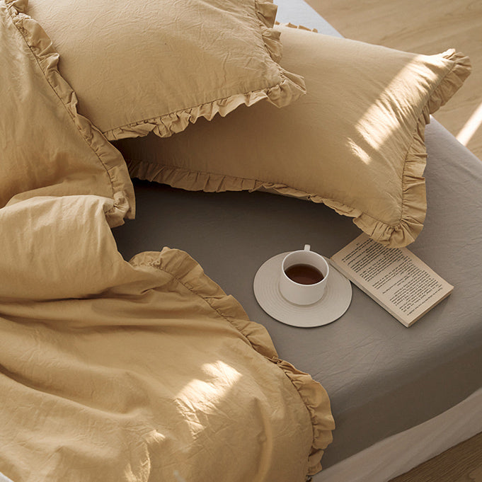 12color simple cotton frill bedlinen set