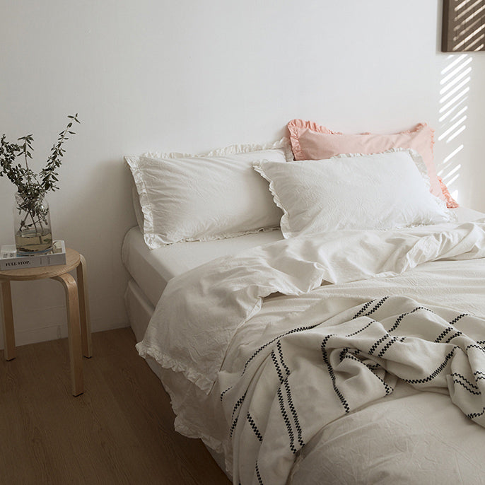 12color simple cotton frill bedlinen set