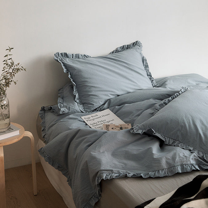 12color simple cotton frill bedlinen set