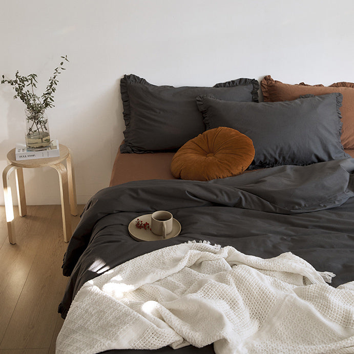 12color simple cotton frill bedlinen set