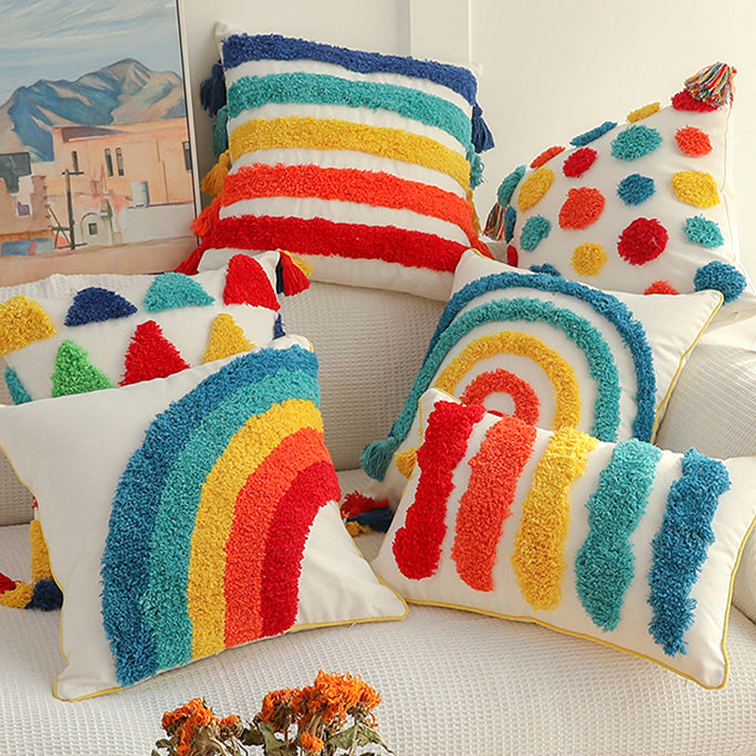6design colorful rainbow cushion