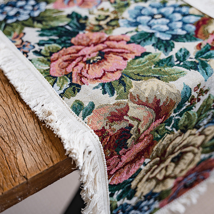 elegant rich flower table runner
