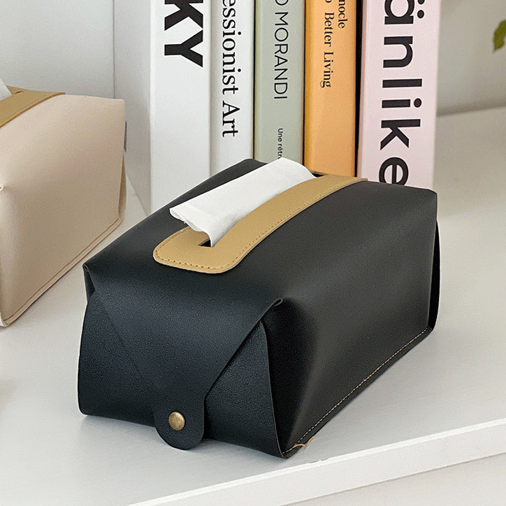 6color leather box tissue case