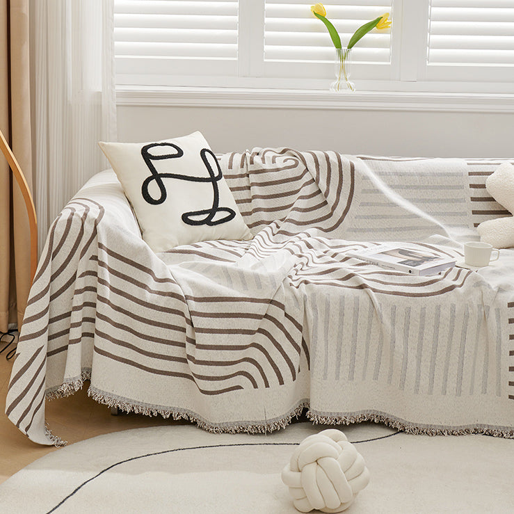 4color two tone line sofa cover