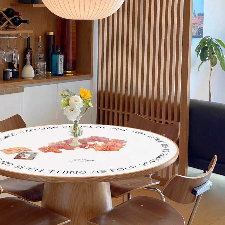 2design flower logo round table mat