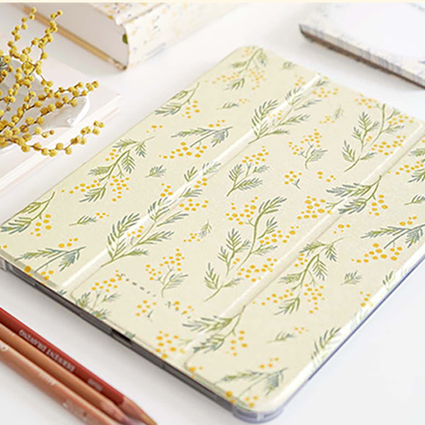 yellow mimosa iPad case