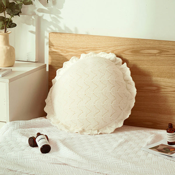 5color knit circle cushion