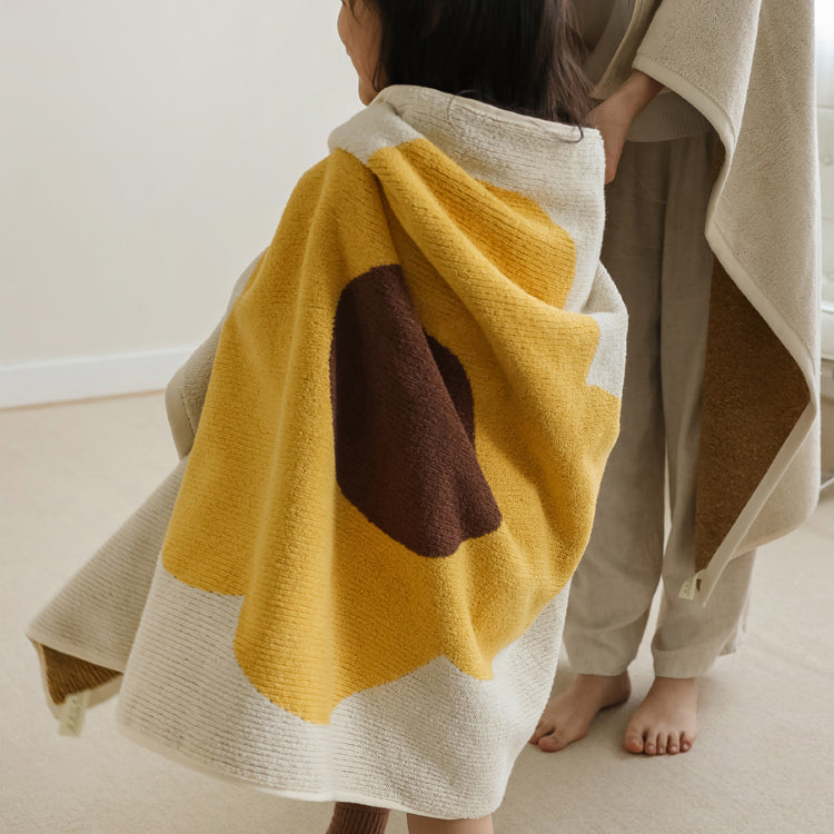 2color single flower towel