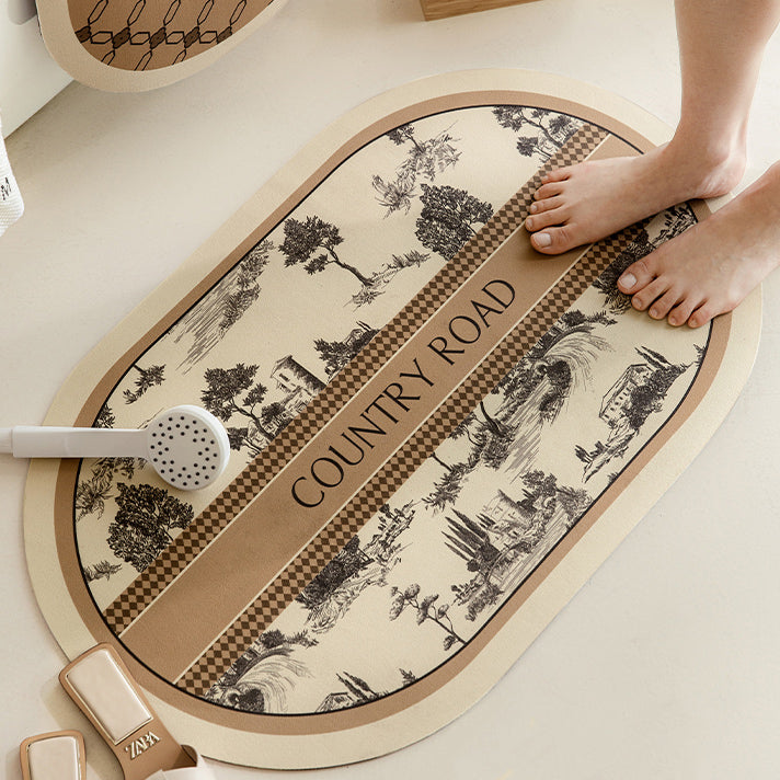 country road logo bath mat