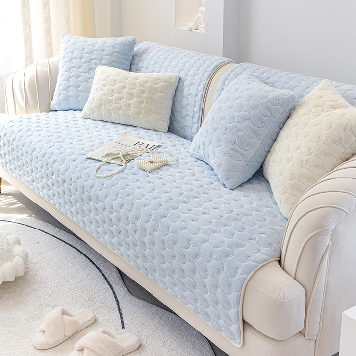 5color pastel velvet sofa cover