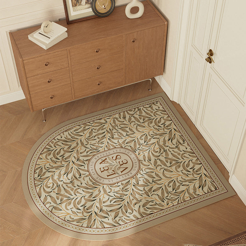 leaves art logo door mat