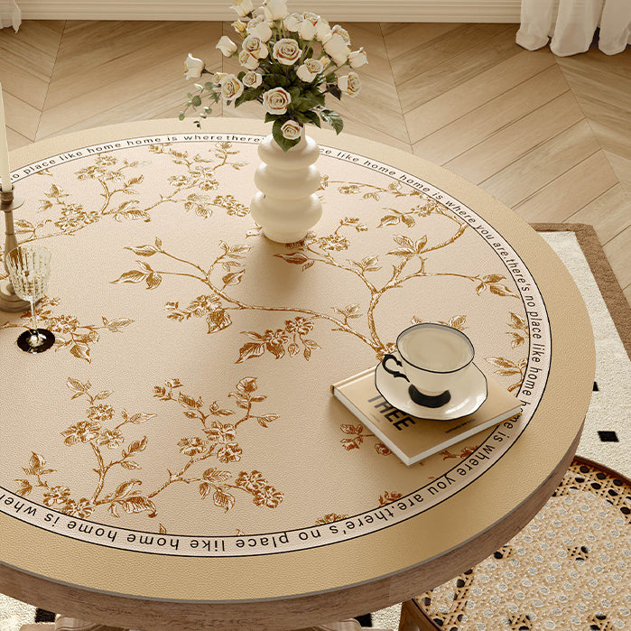 south wood beige round table mat