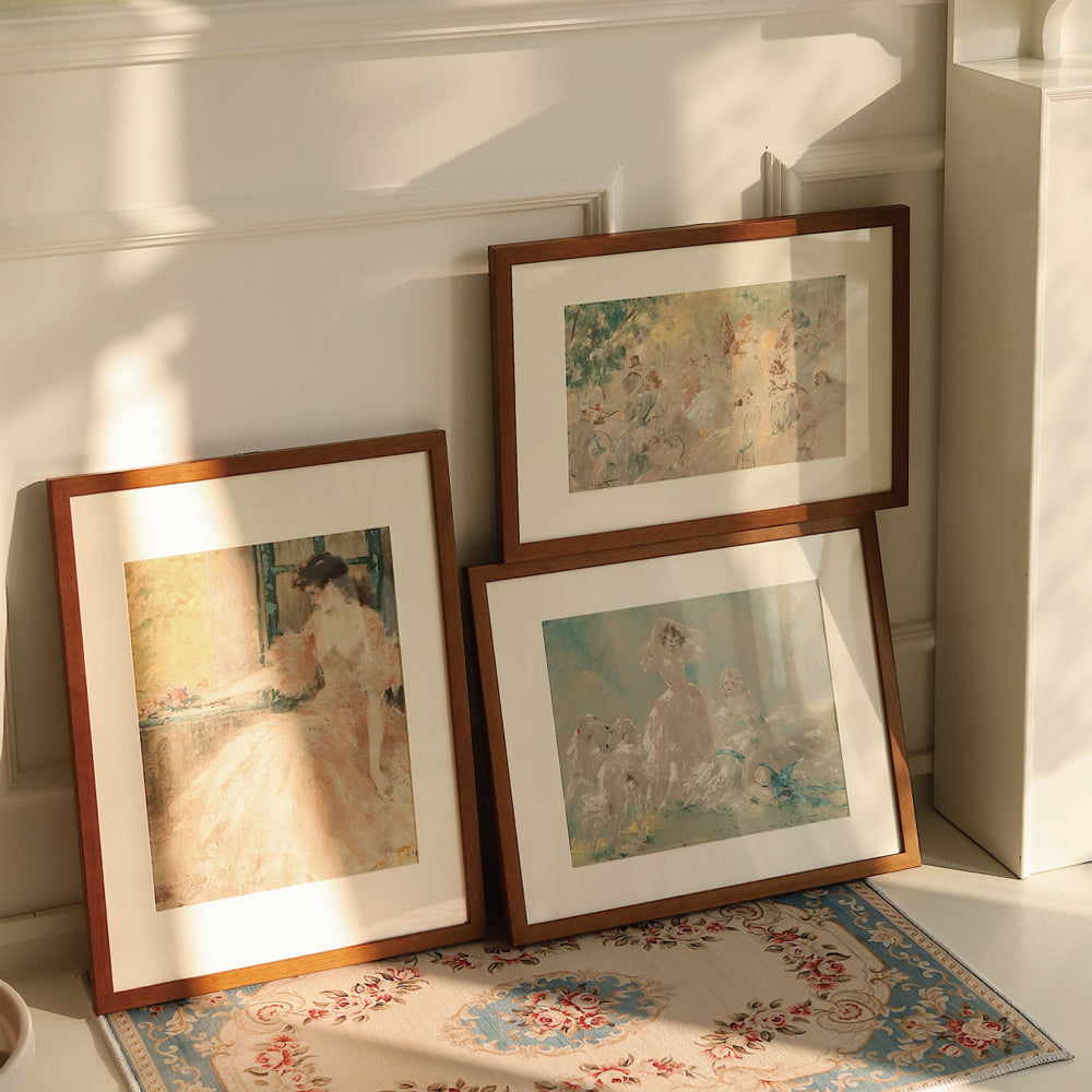 retro girl poster & frame SET