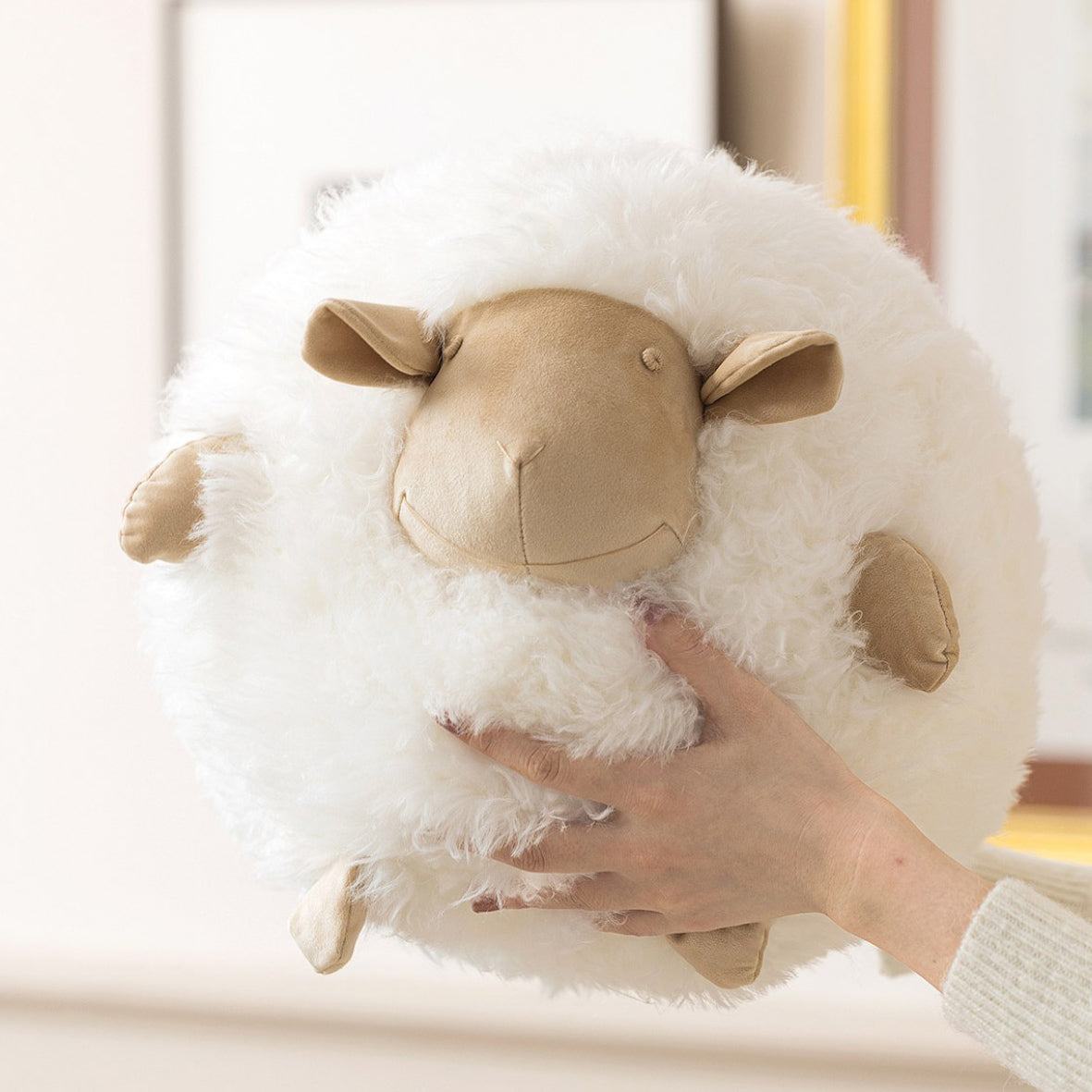 round sheep cushion