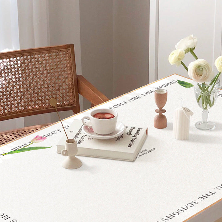 2design flower logo square table mat