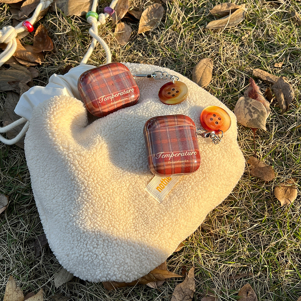 brown check Airpods case