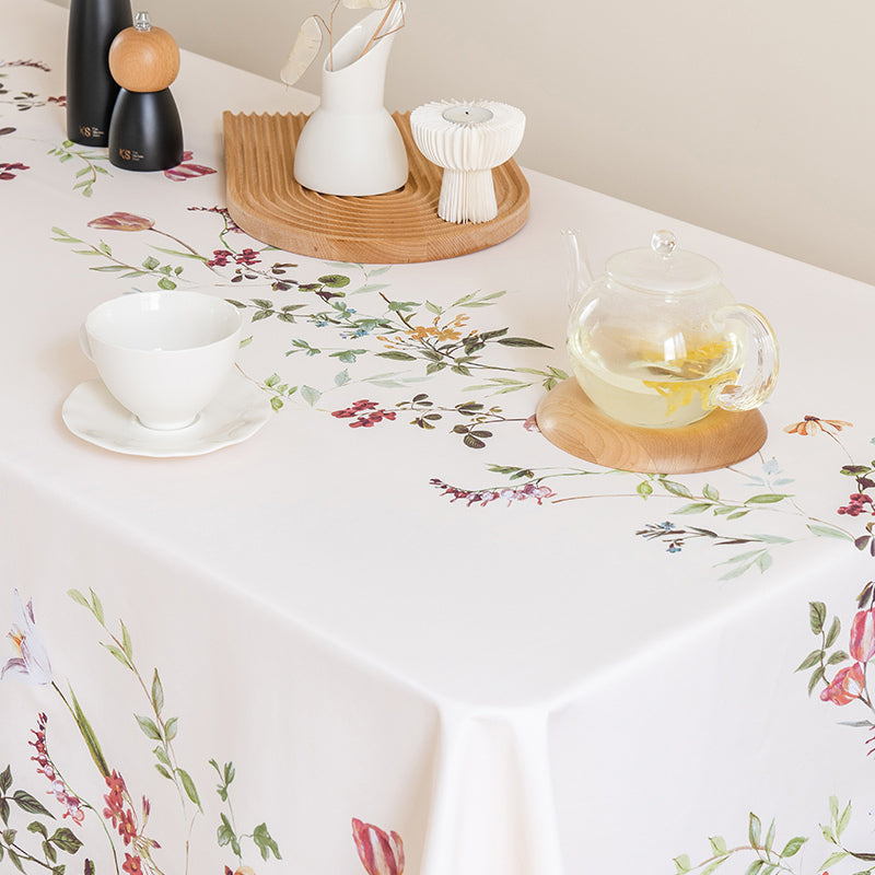botanical flower table cover