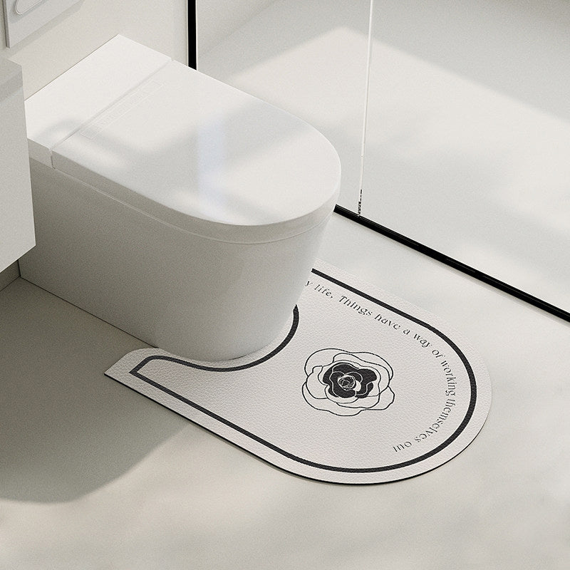 classical simple flower toilet mat