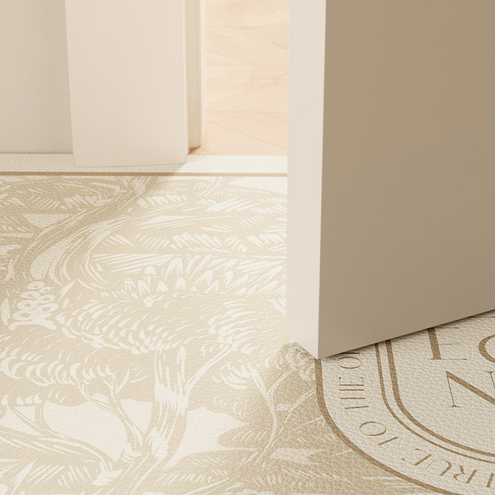 beige elegance logo door mat