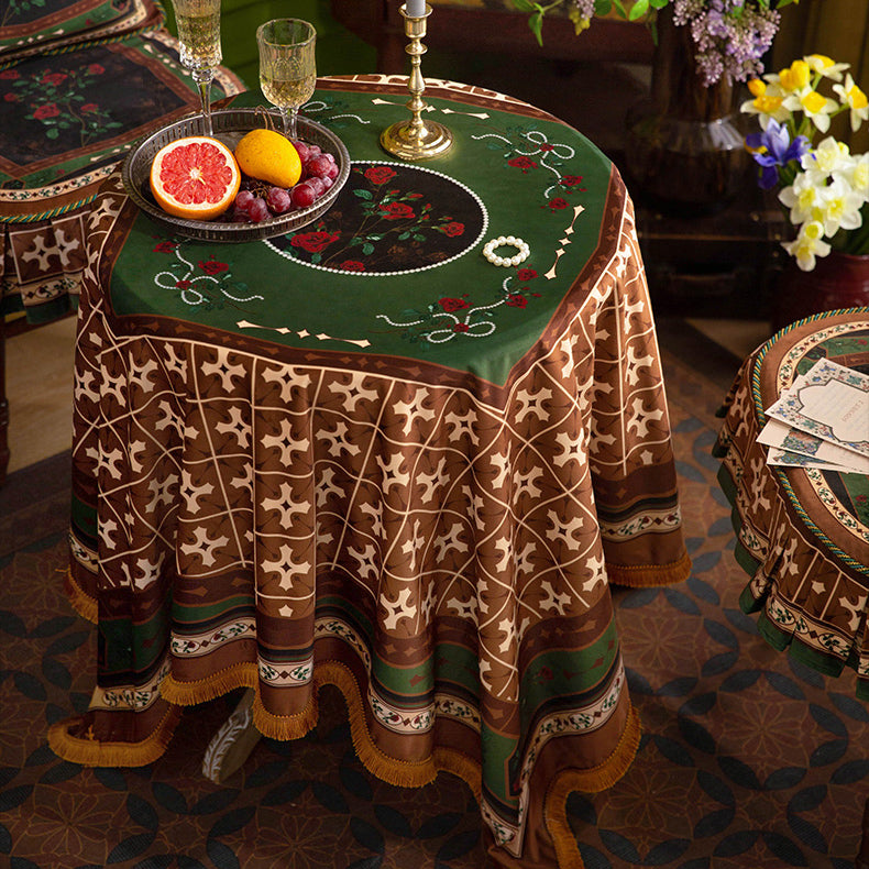 european rose art table cloth