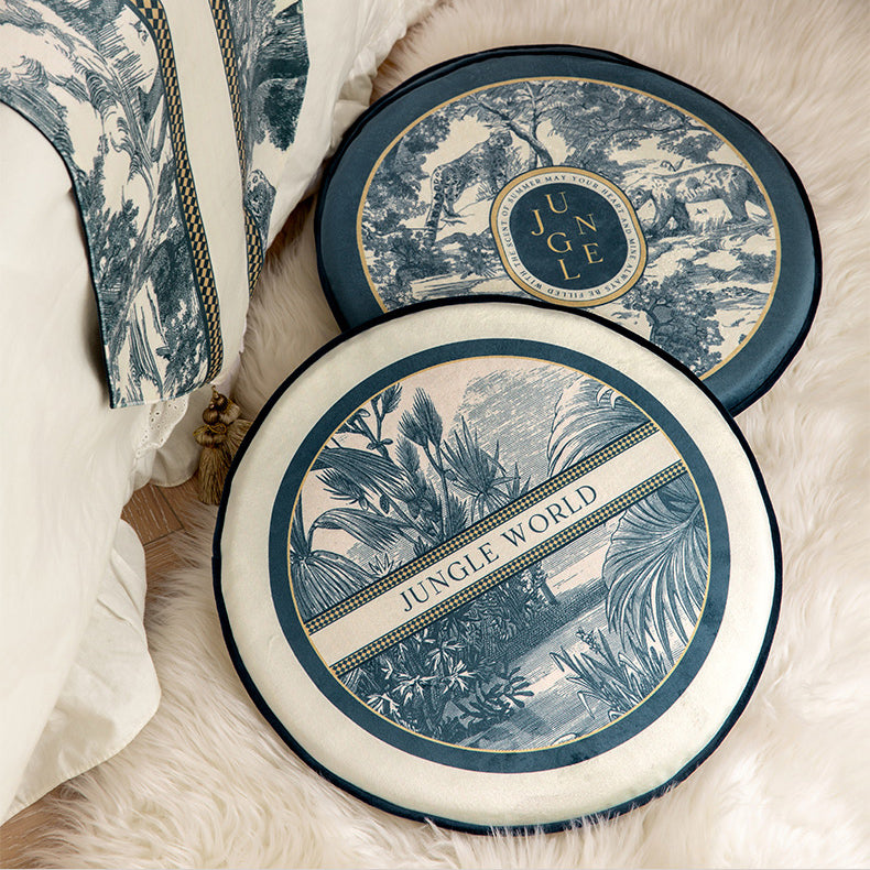 2design blue retro forest cushion