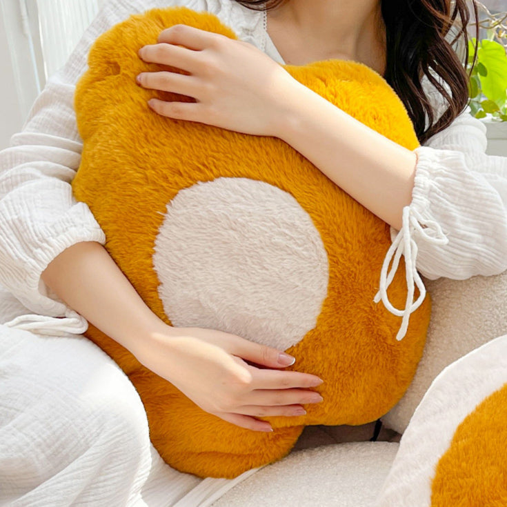 2color fur flower cushion