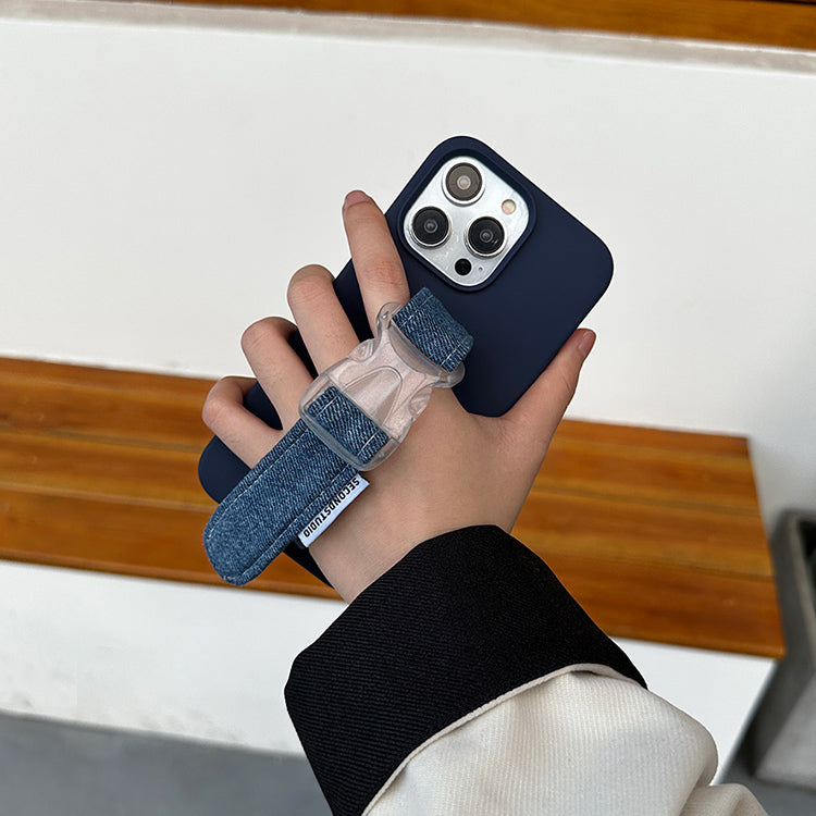 indigo blue denim belt iPhone case