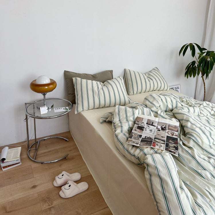 3color boyish stripe bedlinen set
