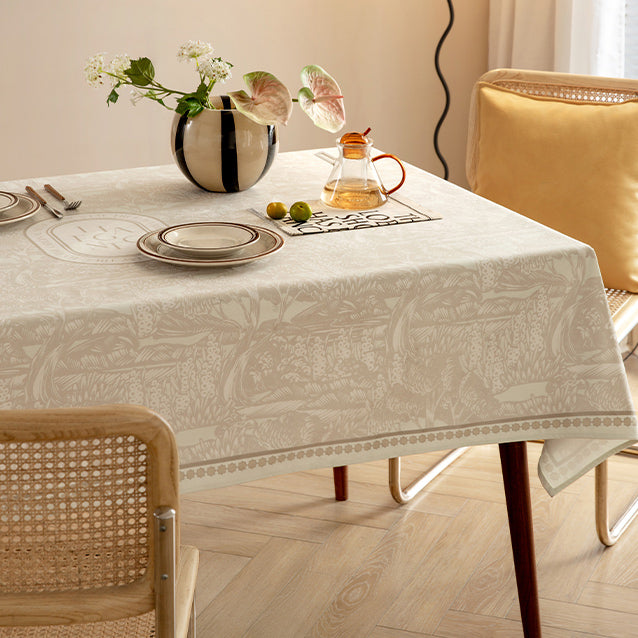 beige elegance logo table cloth