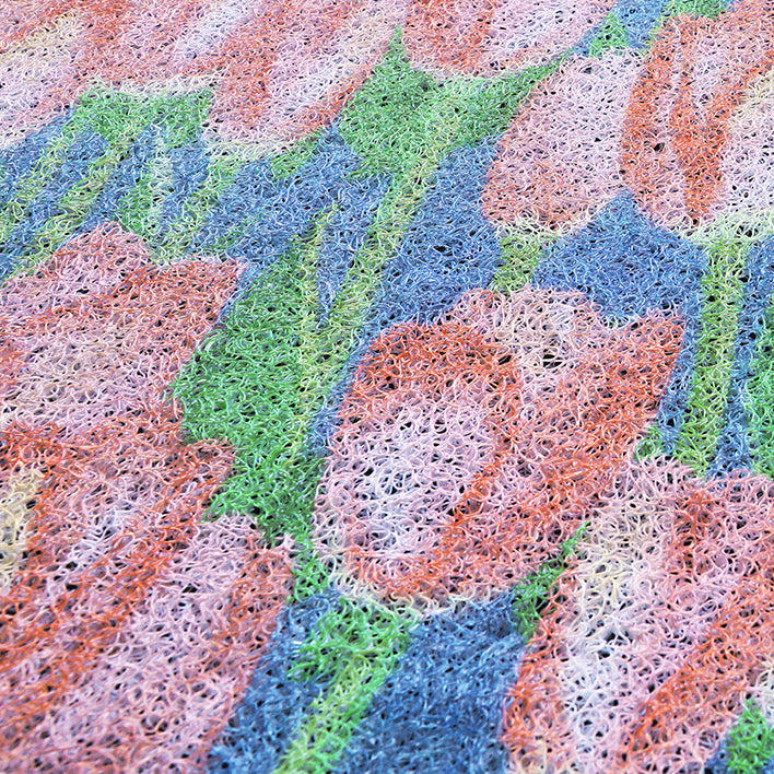 7design flower cut free door mat