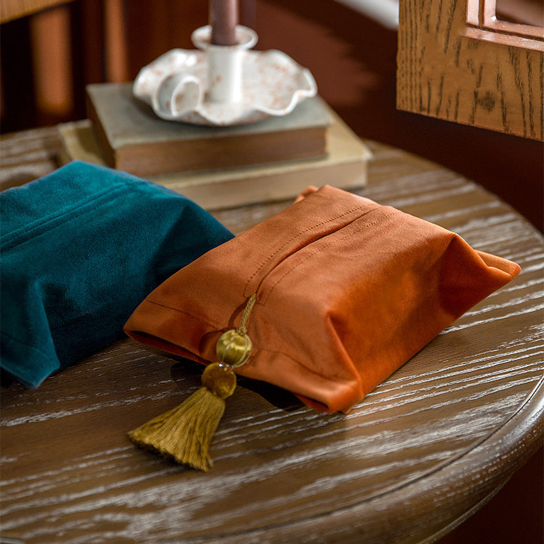 6color velvet tassel tissue case