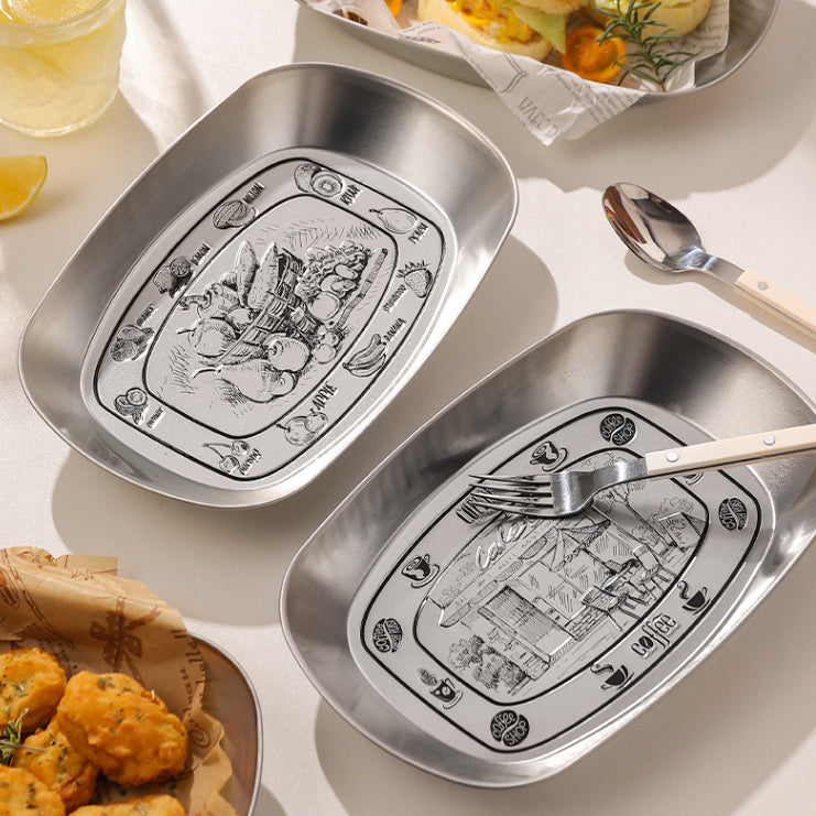 5design silver metal tray