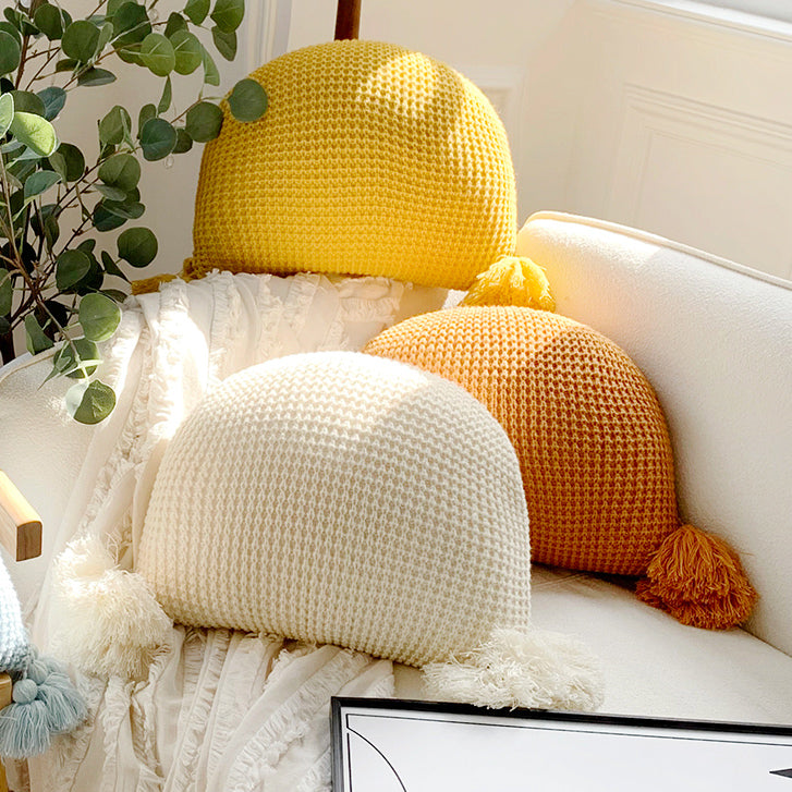 5color semicircle knit cushion