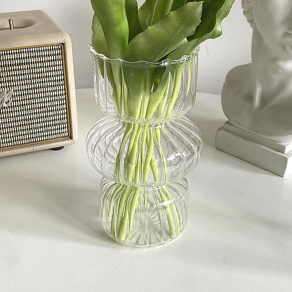 2color simple glass vase