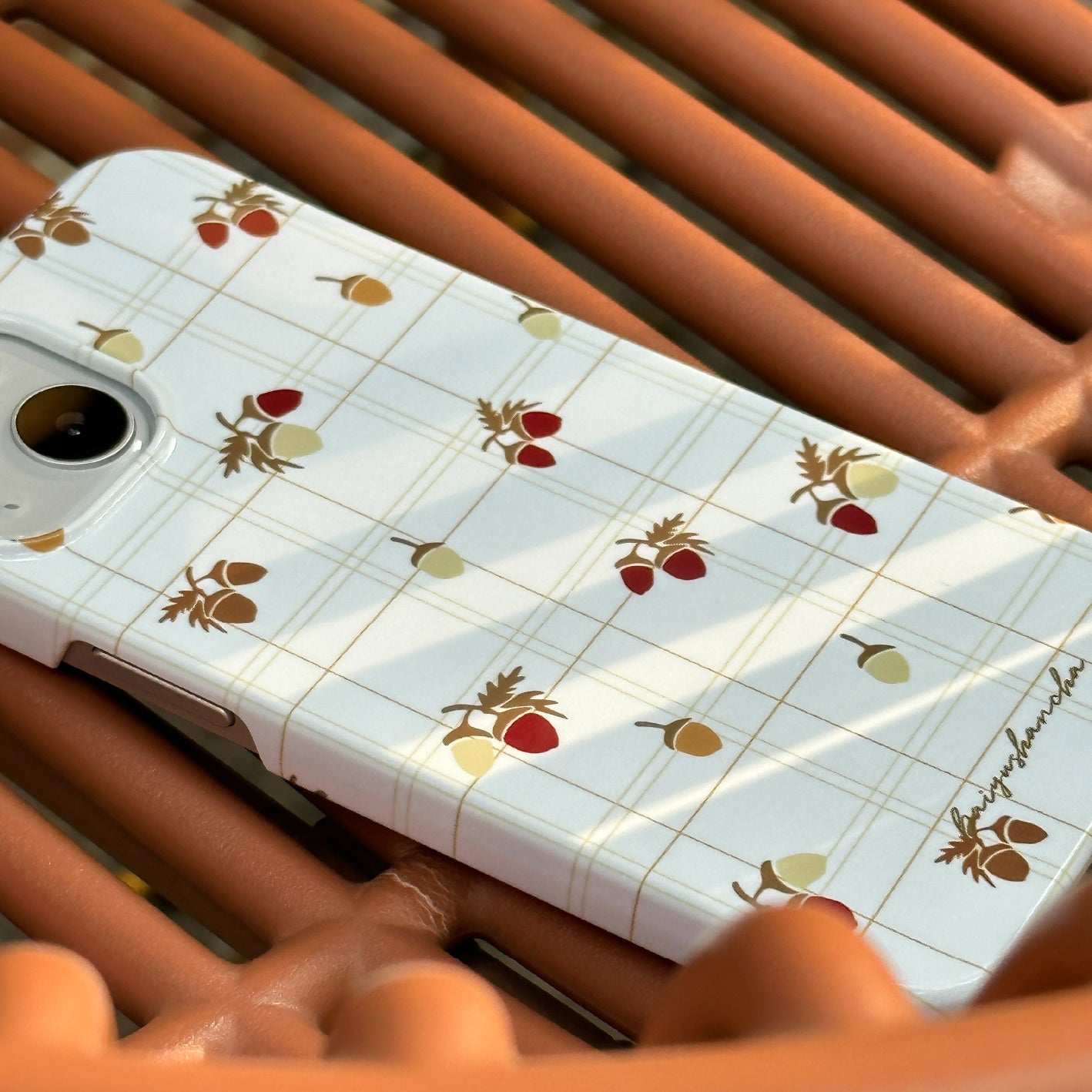 acorn check iPhone case