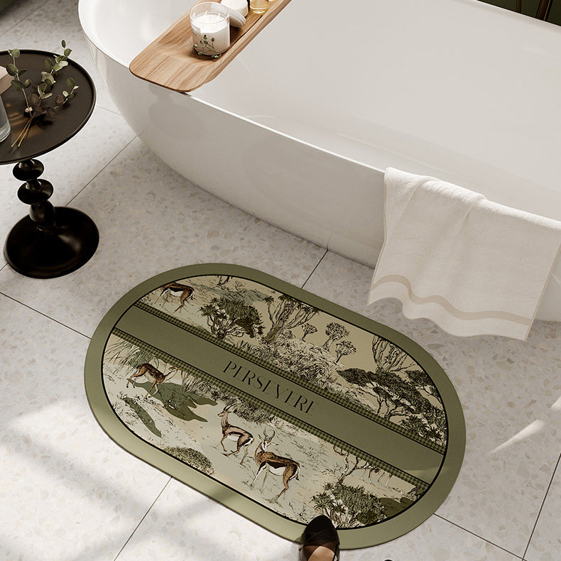 green persevere logo bath mat