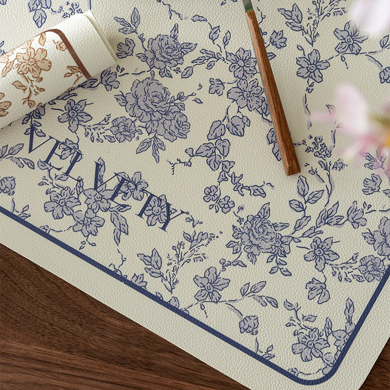 2color french flower velvety place mat