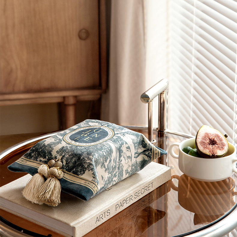 blue retro forest tissue case