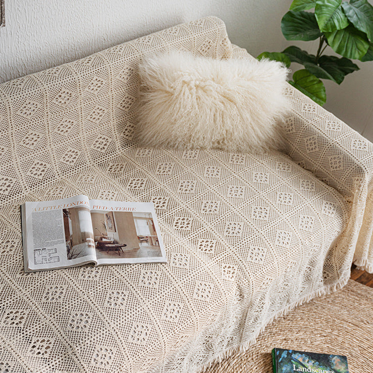 white lace net sofa cover