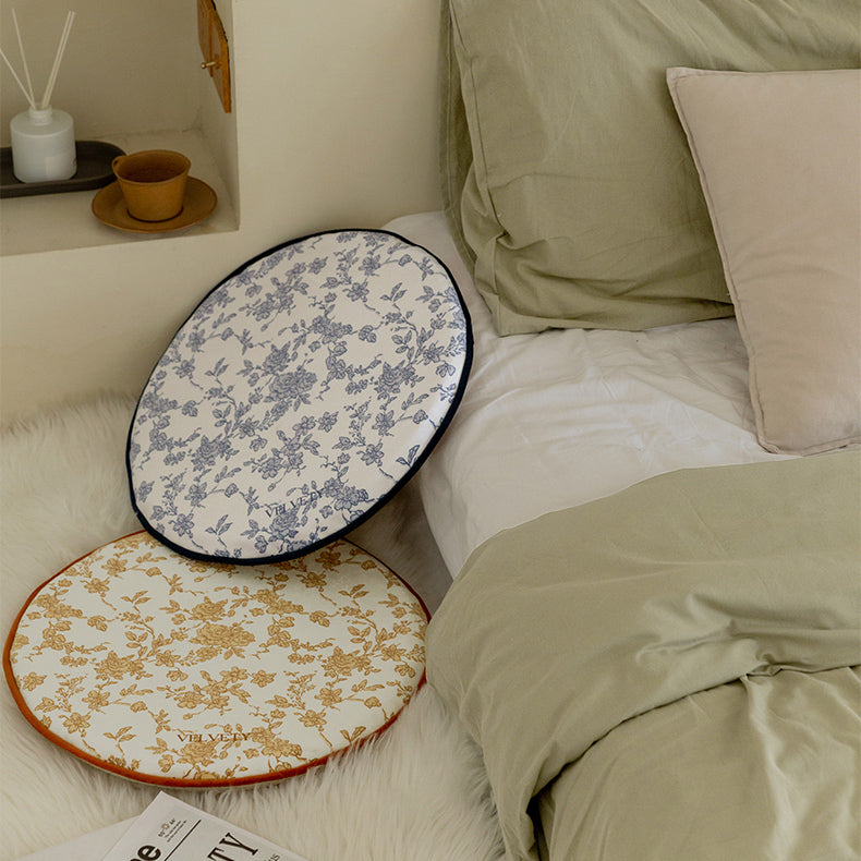 4color french flower velvety cushion